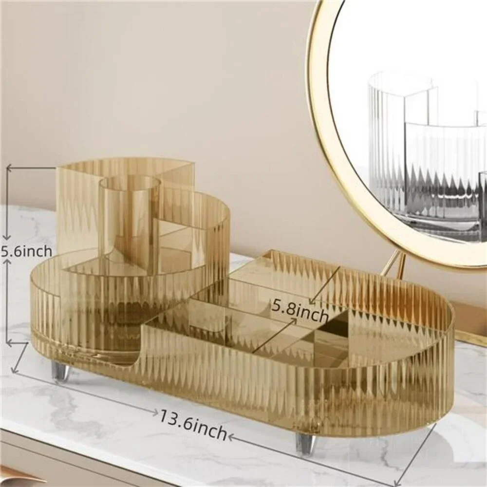 360 Rotating Makeup Organizer Large Capacity Vanity Storage Display Case